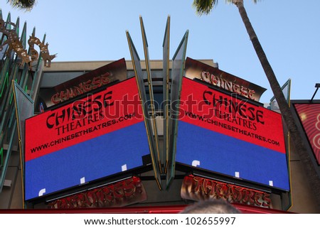 LOS ANGELES - MAY 14:  Graumans 6 Theater Marquee  at the \