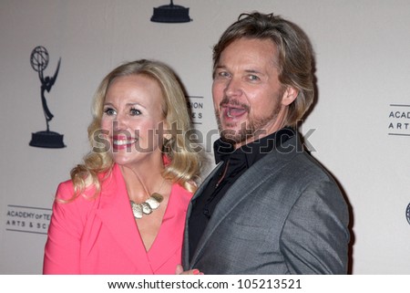 LOS ANGELES - JUN 14:  Genie Francis, Stephen Nichols arrives at the ATAS Daytime Emmy Awards Nominees Reception at SLS Hotel At Beverly Hills on June 14, 2012 in Los Angeles, CA