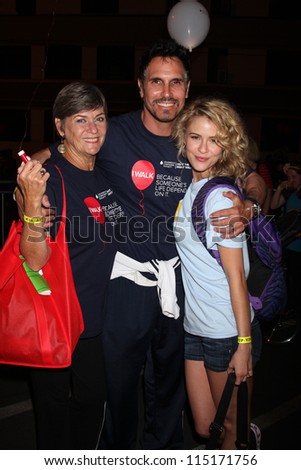 LOS ANGELES - OCT 6:  Char Griggs, Don Diamont, Linsey Godfrey attend the Light The Night Walk at Sunset Gower Studios on October 6, 2012 in Los Angeles, CA
