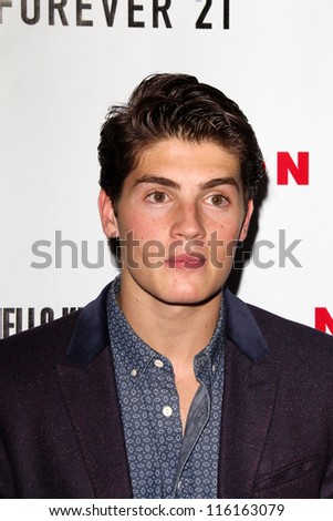 LOS ANGELES - OCT 15:  Gregg Sulkin arrives at  Nylon\'s October IT Issue party at London West Hollywood on October 15, 2012 in Los Angeles, CA