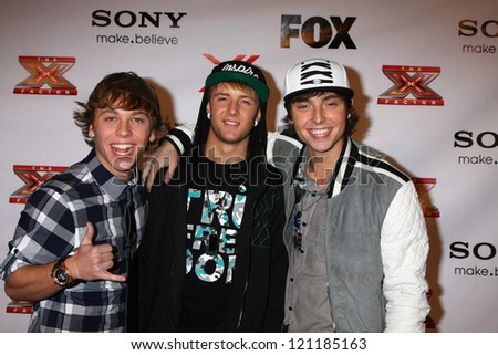 LOS ANGELES - DEC 6:  Emblem3 arrives to the X Factor 2012 Final Four Party at Rodeo Drive on December 6, 2012 in Beverly Hills, CA