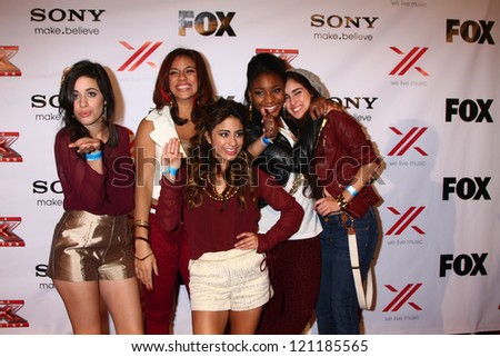 LOS ANGELES - DEC 6:  Fifth Harmony arrives to the X Factor 2012 Final Four Party at Rodeo Drive on December 6, 2012 in Beverly Hills, CA