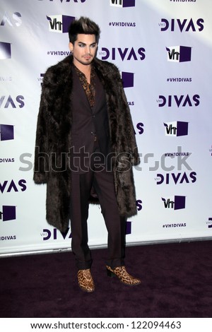 LOS ANGELES - DEC 16:  Adam Lambert arriving at the VH1 Divas Concert 2012 at Shrine Auditorium on December 16, 2012 in Los Angeles, CA