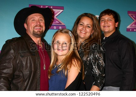 LOS ANGELES - DEC 20:  Tate Stevens - Winner of 2012 X Factor, with his family at the 'X Factor' Season Finale at CBS Television City on December 20, 2012 in Los Angeles, CA