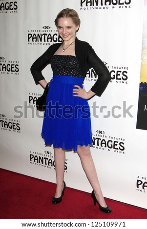 LOS ANGELES - JAN 15:  Darcy Rose Byrnes arrives at the opening night of \'Peter Pan\' at Pantages Theater on January 15, 2013 in Los Angeles, CA