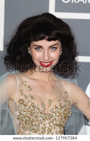LOS ANGELES - FEB 10:  Kimbra arrives at the 55th Annual Grammy Awards at the Staples Center on February 10, 2013 in Los Angeles, CA