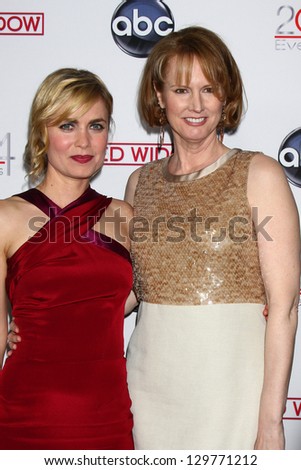 LOS ANGELES - FEB 26:  Radha Mitchell, Melissa Rosenberg arrive at the ABC\'s Red Widow event at the Romanov Restaurant Lounge on February 26, 2013 in Studio City, CA