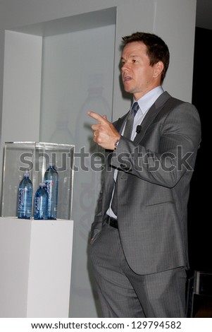 LOS ANGELES - FEB 26:  Mark Wahlberg at the Aqua Hydrate Press Conference at the Private Location on February 26, 2013 in West Hollywood, CA