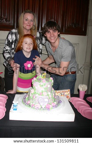 LOS ANGELES - FEB 15:  Dyna Mitte, Lacianne Carriere, RJ Mitte at the Lacianne Carriere birthday party at the El Capitan Theater on February 15, 2013 in Los Angeles, CA