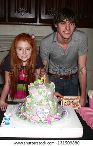 LOS ANGELES - FEB 15:  Lacianne Carriere, RJ Mitte at the Lacianne Carriere birthday party at the El Capitan Theater on February 15, 2013 in Los Angeles, CA
