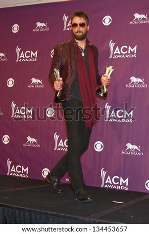 LAS VEGAS - MAR 7:  Eric Church in the press room at the 2013 Academy of Country Music Awards at the MGM Grand Garden Arena on March 7, 2013 in Las Vegas, NV