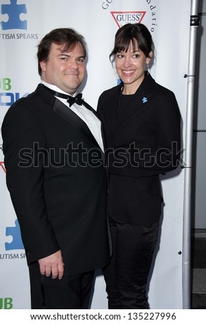 LOS ANGELES - APR 13:  Jack Black, Tanya Haden arrives at the Light Up The Blues Concert Benefitting Autism Speaks at the Club Nokia on April 13, 2013 in Los Angeles, CA
