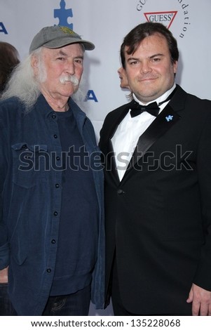 LOS ANGELES - APR 13:  David Crosby, Jack Black arrives at the Light Up The Blues Concert Benefitting Autism Speaks at the Club Nokia on April 13, 2013 in Los Angeles, CA