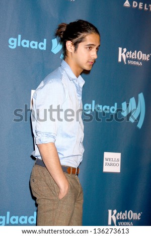 LOS ANGELES - APR 20:  Avan Jogia arrives at the 2013 GLAAD Media Awards at the JW Marriott on April 20, 2013 in Los Angeles, CA