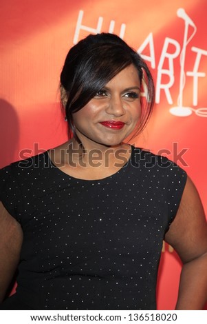 LOS ANGELES - APR 25:  Mindy Kaling arrives at the Second Annual Hilarity For Charity benefiting The Alzheimer's Association  at the Avalon  on April 25, 2013 in Los Angeles, CA
