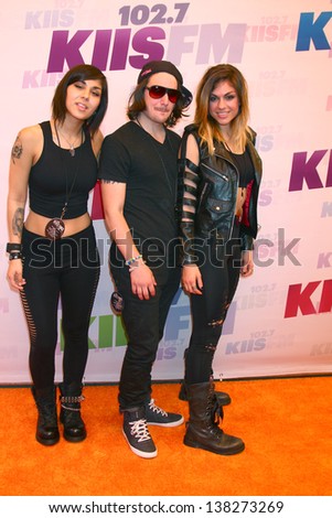 LOS ANGELES - MAY 11:  Yasmine Yousaf, Rain Man, Jahan Yousaf of Krewella attend the 2013 Wango Tango concert produced by KIIS-FM at the Home Depot Center on May 11, 2013 in Carson, CA