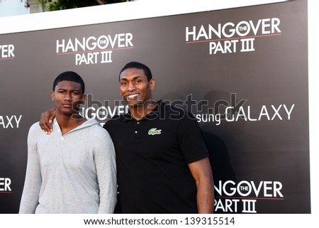LOS ANGELES - MAY 20:  Metta World Peace (aka Ron Artest) and son at the \