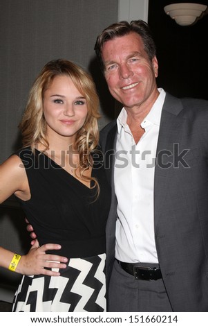 LOS ANGELES - AUG 24:  Hunter King, Peter Bergman at the Young & Restless Fan Club Dinner at the Universal Sheraton Hotel on August 24, 2013 in Los Angeles, CA
