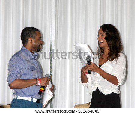 LOS ANGELES - AUG 25:  Fan, Christel Khalil; doing a scene from a YnR script at the Goddard and Khalil Fan Event at the Universal Sheraton Hotel on August 25, 2013 in Los Angeles, CA