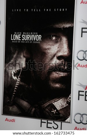 LOS ANGELES - NOV 12:  Lone Survivor Poster at the  \