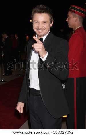 PALM SPRINGS - JAN 4:  Jeremy Renner at the Palm Springs Film Festival Gala at Palm Springs Convention Center on January 4, 2014 in Palm Springs, CA