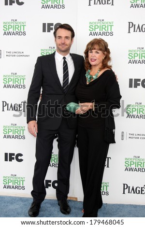 LOS ANGELES - MAR 1:  Will Forte, mother at the Film Independent Spirit Awards at Tent on the Beach on March 1, 2014 in Santa Monica, CA