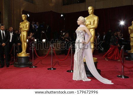 LOS ANGELES - MAR 2:  Lady Gaga at the 86th Academy Awards at Dolby Theater, Hollywood & Highland on March 2, 2014 in Los Angeles, CA