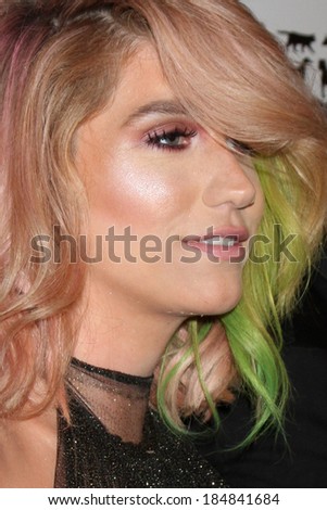 LOS ANGELES - MAR 29:  Kesha, aka Kesha Rose Sebert at the Humane Society Of The United States 60th Anniversary Gala at Beverly Hilton Hotel on March 29, 2014 in Beverly Hills, CA