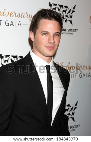 LOS ANGELES - MAR 29:  Matt Lanter at the Humane Society Of The United States 60th Anniversary Gala at Beverly Hilton Hotel on March 29, 2014 in Beverly Hills, CA