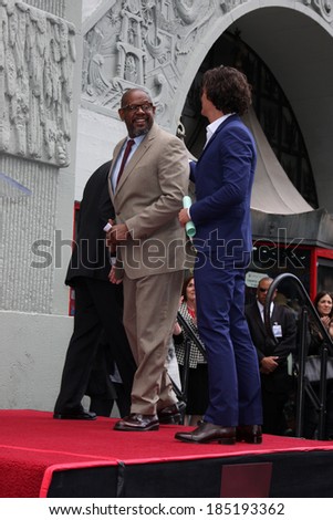 LOS ANGELES - APR 2:  Forest Whitaker, Orlando Bloom at the Orlando Bloom Hollywood Walk of Fame Star Ceremony at TCL Chinese Theater on April 2, 2014 in Los Angeles, CA