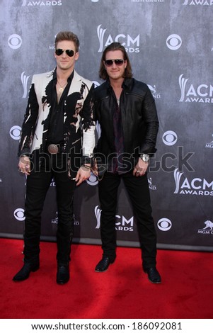 LAS VEGAS - APR 6:  Florida Georgia Line at the 2014 Academy of Country Music Awards - Arrivals at MGM Grand Garden Arena on April 6, 2014 in Las Vegas, NV