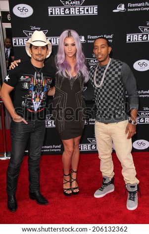 LOS ANGELES - JUL 16:  Brad Paisley, Ke$ha, Ludacris at the \