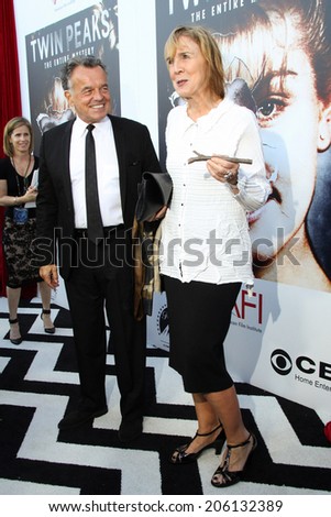 LOS ANGELES - JUL 16:  Ray Wise, Catherine E. Coulson at the \'Twin Peaks - The Entire Mystery\' Blu-Ray/DVD Release Party And Screening at the Vista Theater on July 16, 2014 in Los Angeles, CA