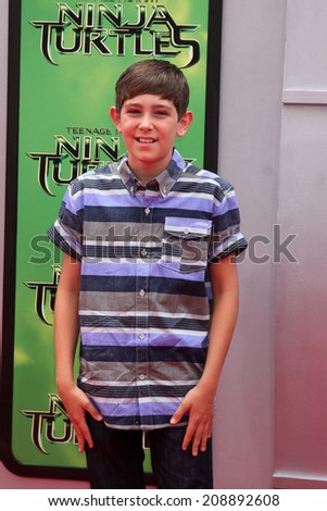 LOS ANGELES - AUG 3:  Diego Velazquez at the Teenage Mutant Ninja Turtles Premiere at the Village Theater on August 3, 2014 in Westwood, CA