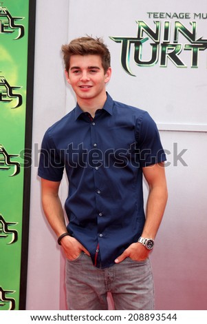 LOS ANGELES - AUG 3:  Jack Griffo at the Teenage Mutant Ninja Turtles Premiere at the Village Theater on August 3, 2014 in Westwood, CA