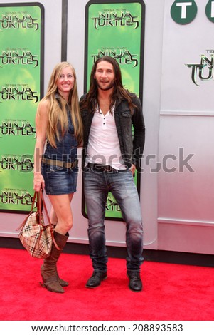 LOS ANGELES - AUG 3:  Zach McGowan at the Teenage Mutant Ninja Turtles Premiere at the Village Theater on August 3, 2014 in Westwood, CA
