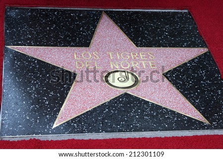 LOS ANGELES - AUG 21:  Walk of Fame Star for Los Tigres Del Norte at the Los Tigres Del Norte Honored On The Hollywood Walk Of Fame at Live Nation Building on August 21, 2014 in Los Angeles, CA