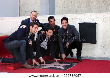 LOS ANGELES - OCT 9:  New Kids On The Block at the New Kids On the Block Hollywood Walk of Fame Star Ceremony at Hollywood Boulevard on October 9, 2014 in Los Angeles, CA