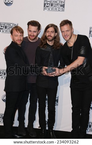 LOS ANGELES - NOV 23:  Imagine Dragons at the 2014 American Music Awards - Press Room at the Nokia Theater on November 23, 2014 in Los Angeles, CA