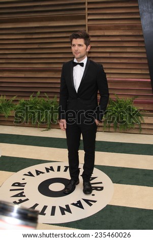 LOS ANGELES - MAR 2:  Adam Scott at the 2014 Vanity Fair Oscar Party at the Sunset Boulevard on March 2, 2014 in West Hollywood, CA