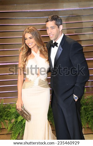 LOS ANGELES - MAR 2:  Sofia Vergara, Nick Loeb at the 2014 Vanity Fair Oscar Party at the Sunset Boulevard on March 2, 2014 in West Hollywood, CA