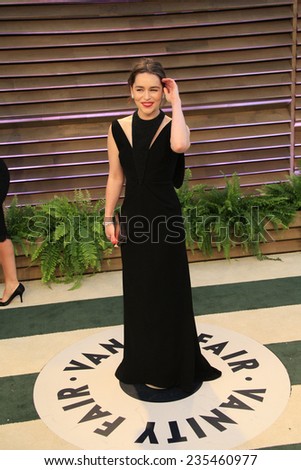 LOS ANGELES - MAR 2:  Emilia Clarke at the 2014 Vanity Fair Oscar Party at the Sunset Boulevard on March 2, 2014 in West Hollywood, CA