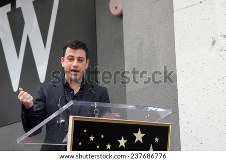 LOS ANGELES - DEC 11:  Jimmy Kimmel at the Don Mischer Star on the Hollywood Walk of Fame at the Hollywood Boulevard on December 11, 2014 in Los Angeles, CA