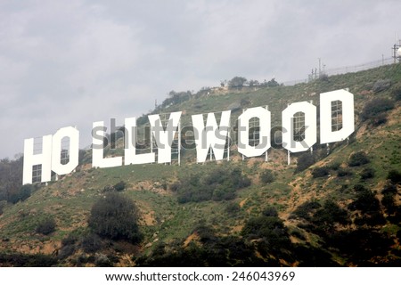 LOS ANGELES - JAN 20:  Hollywood Sign at the AG Awards Actor Visits The Hollywood Sign at a Hollywood Hills on January 20, 2015 in Los Angeles, CA