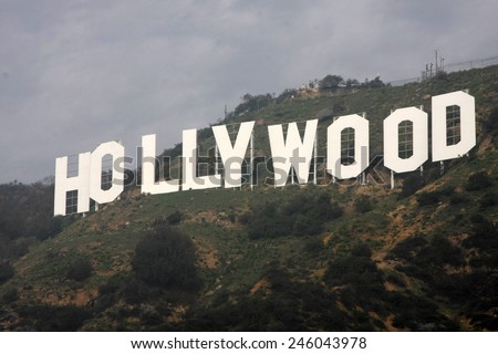 LOS ANGELES - JAN 20:  Hollywood Sign at the AG Awards Actor Visits The Hollywood Sign at a Hollywood Hills on January 20, 2015 in Los Angeles, CA