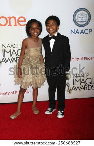 LOS ANGELES - FEB 6:  Marsai Martin, Miles Brown at the 46th NAACP Image Awards Arrivals at a Pasadena Convention Center on February 6, 2015 in Pasadena, CA