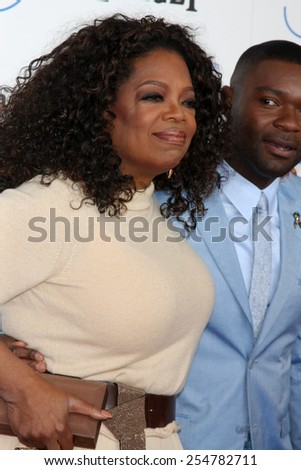 LOS ANGELES - FEB 21:  Oprah Winfrey, David Oyelowo at the 30th Film Independent Spirit Awards at a tent on the beach on February 21, 2015 in Santa Monica, CA