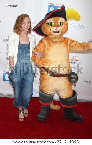 LOS ANGELES - FEB 19:  Jayma Mays, Puss In Boots at the Milk+Bookies Sixth Annual Story Time Celebration at the Toyota Grand Prix Racecourse on April 19, 2015 in Long Beach, CA