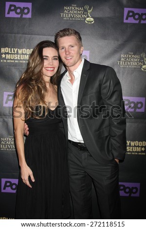 LOS ANGELES - April 21:  Amelia Heinle, Thad Luckinbill at the  2015 Daytime EMMY Awards Kick-off Party at the Hollywood Museum on April 21, 2015 in Hollywood, CA