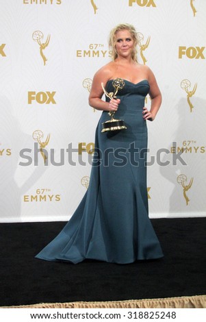 LOS ANGELES - SEP 20:  Amy Schumer at the Primetime Emmy Awards Press Room at the Microsoft Theater on September 20, 2015 in Los Angeles, CA